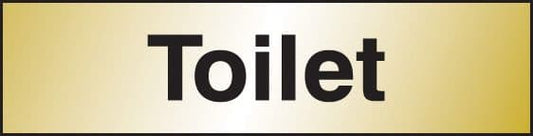 59118 Toilet 140x35mm Engraved brass effect pvc  (140x35mm) Safety Sign
