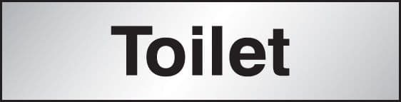 59119 Toilet 140x35mm Engraved aluminium effect pvc  (140x35mm) Safety Sign