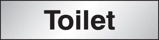 59119 Toilet 140x35mm Engraved aluminium effect pvc  (140x35mm) Safety Sign