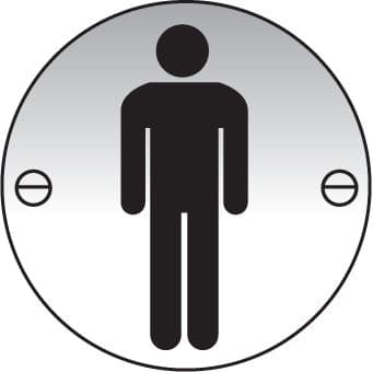 59138 Gents symbol 76mm dia aluminium sign  (76mm dia) Safety Sign