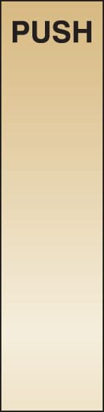 59166 Push Engraved brass effect pvc door plate  (75x300mm) Safety Sign