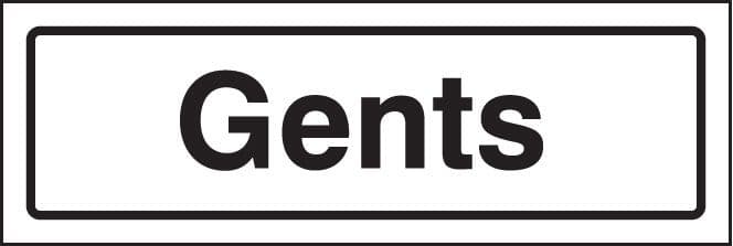 59189 Gents visual impact sign  (450x150mm) Safety Sign