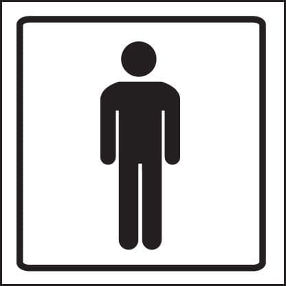 59195 Gents symbol visual impact sign  (200x200mm) Safety Sign