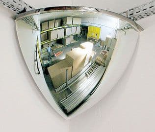 59217 Quarter Dome Mirror (410dia 90deg)  to view 2 directions  (410mm) Safety Sign