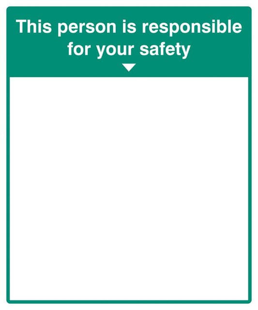 59218 Mirror Message - This person is responsible for your safety  (405x485) Safety Sign