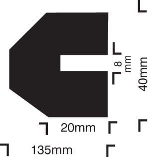 59229 Impact protection trapeze 40/40/8 push on  (40x40x1000mm) Safety Sign