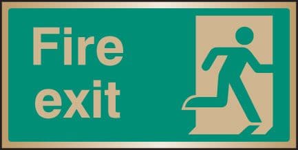 59521 Fire exit brass 200x100mm  (200x100mm) Safety Sign