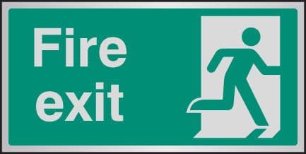 59527 Fire exit aluminium 200x100mm  (200x100mm) Safety Sign