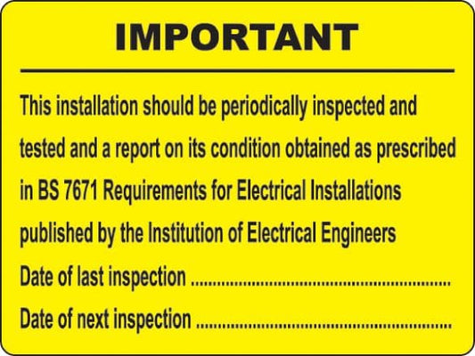 59584 Periodic inspection labels roll of 100, 100x75mm  (100x75mm) Safety Sign