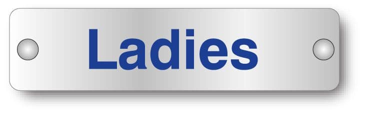 59616 Ladies visual impact aluminium door sign  (200x50mm) Safety Sign