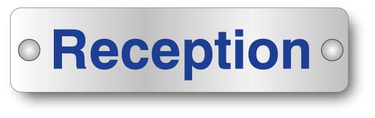59619 Reception visual impact aluminium door sign  (200x50mm) Safety Sign