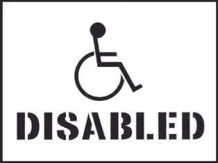 59647 Stencil kit 400x300mm - Disabled  (400x300mm) Safety Sign