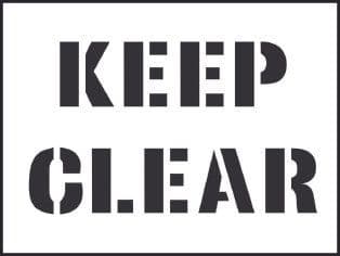59660 Stencil kit 600x400mm - Keep Clear  (600x400mm) Safety Sign