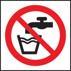 59709 100 S/A Labels 50x50mm not drinking water  (50x50mm) Safety Sign