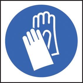 59715 100 S/A labels 50x50mm gloves  (50x50mm) Safety Sign