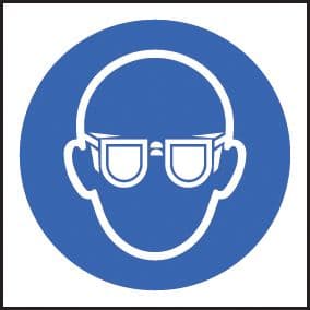 59716 100 S/A labels 50x50mm goggles  (50x50mm) Safety Sign