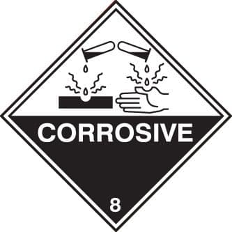 59743 100 S/A labels 100x100mm corrosive 8  (100x100mm) Safety Sign