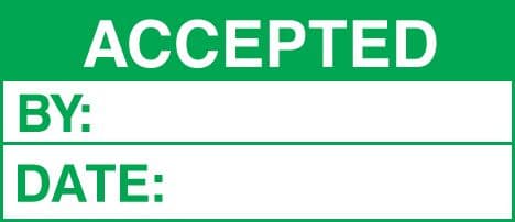 59750 100 S/A labels 50x20 accepted  (50x20mm) Safety Sign