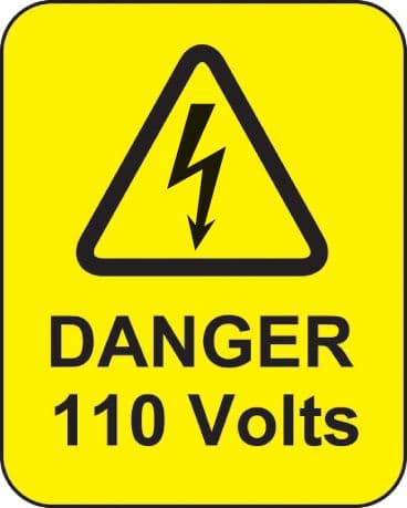 59769 Danger 110 volts roll of 100 labels 40x50mm  (40x50mm) Safety Sign
