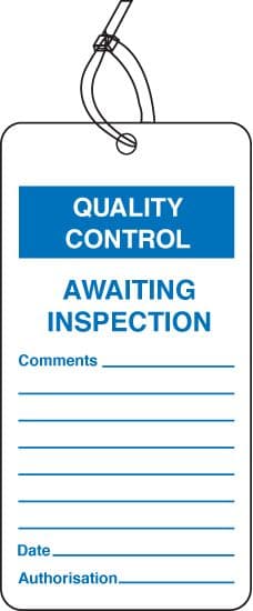 59782 QC tag awaiting inspection pk of 10  (80x150mm) Safety Sign