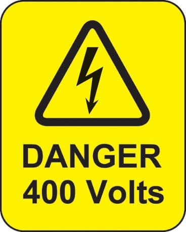 59788 Danger 400 volts roll of 100 labels 40x50mm  (40x50mm) Safety Sign