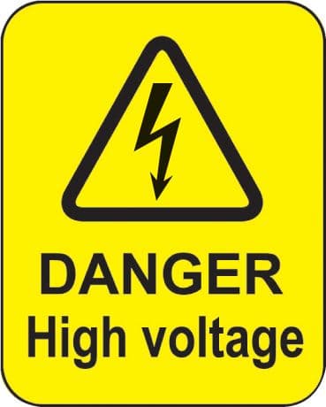 59793 Danger high voltage roll of 100 labels 40x50mm  (40x50mm) Safety Sign