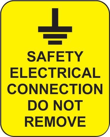 59816 Safety electrical connection do not remove roll of 100 labels 40x50mm  (40x50mm) Safety Sign