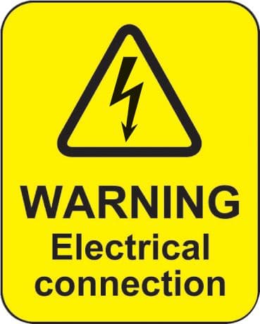 59817 Warning electrical connection  roll of 100 labels 40x50mm  (40x50mm) Safety Sign