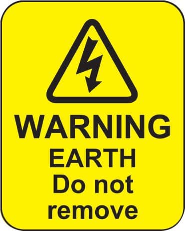59818 Warning earth do not remove roll of 100 labels 40x50mm  (40x50mm) Safety Sign