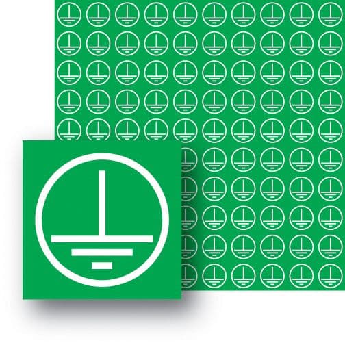 59834 Earth label sheet of 100 25x25mm  (25x25mm) Safety Sign