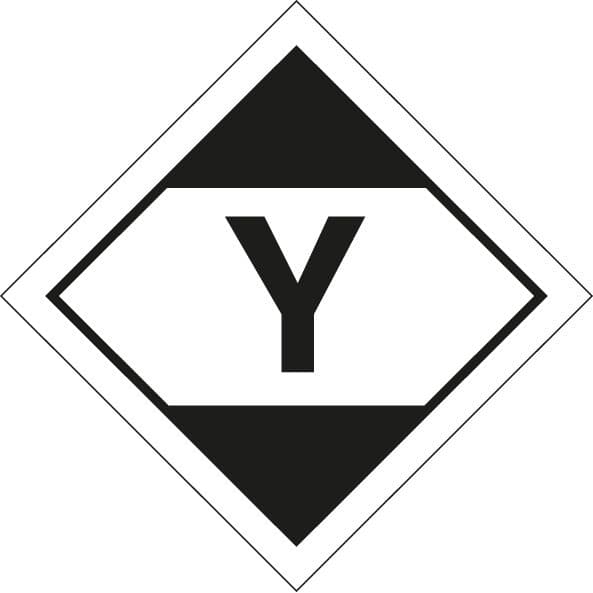 59838 LQ diamond Y - air transport (ADR 2011) 100x100mm roll of 100  (100x100mm) Safety Sign