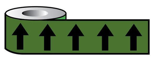 59877 Pipeline ID Black Arrows on Green (12D45) 50mm x 33M Safety Sign