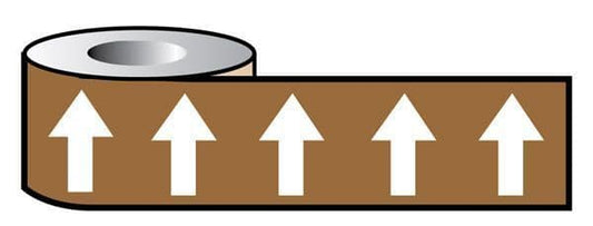 59879 Pipeline ID White Arrows on Brown (06C39) 50mm x 33M Safety Sign