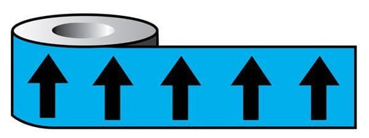 59889 Pipeline ID Black Arrows on Light Blue (20E51) 50mm x 33M Safety Sign
