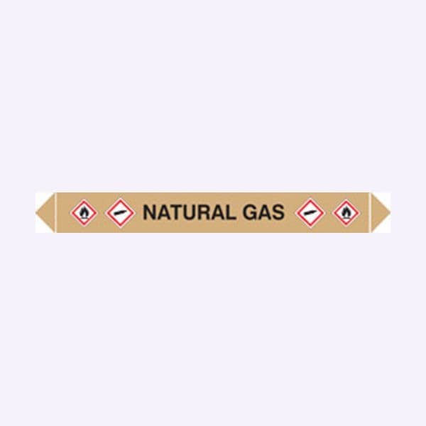 59909 Flow marker pk of 5 natural gas  (300x40mm) Safety Sign