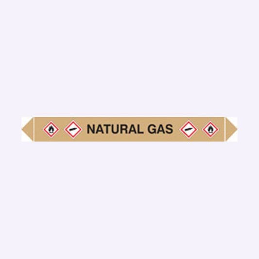 59909 Flow marker pk of 5 natural gas  (300x40mm) Safety Sign