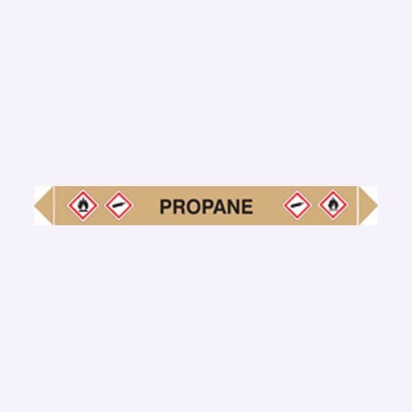 59910 Flow marker pk of 5 propane  (300x40mm) Safety Sign
