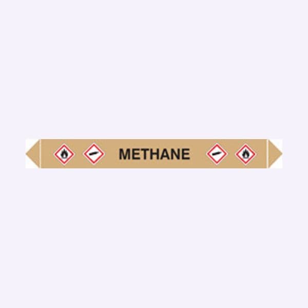 59911 Flow marker pk of 5 methane  (300x40mm) Safety Sign
