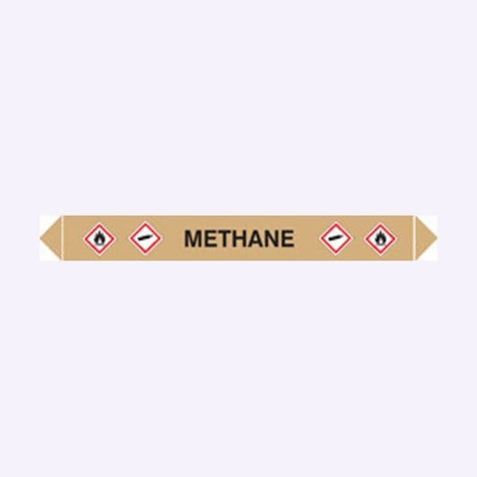 59911 Flow marker pk of 5 methane  (300x40mm) Safety Sign