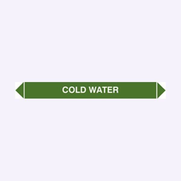 59918 Flow marker Pk of 5 cold water  (300x40mm) Safety Sign