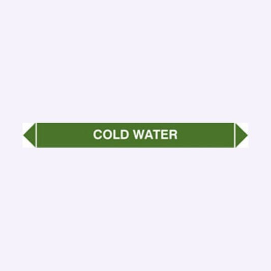 59918 Flow marker Pk of 5 cold water  (300x40mm) Safety Sign