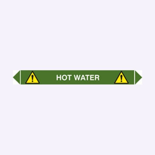 59927 Flow marker Pk of 5 hot water  (300x40mm) Safety Sign