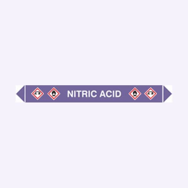 59948 Flow marker Pk of 5 nitric acid  (300x40mm) Safety Sign