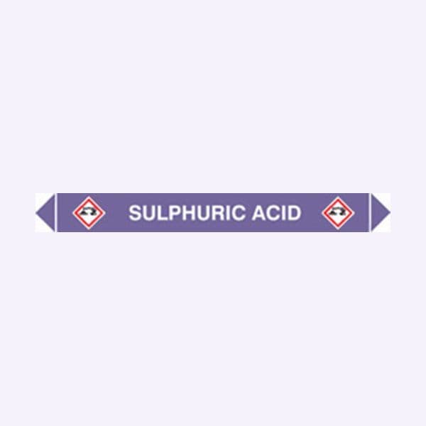 59950 Flow marker Pk of 5 sulphuric acid  (300x40mm) Safety Sign
