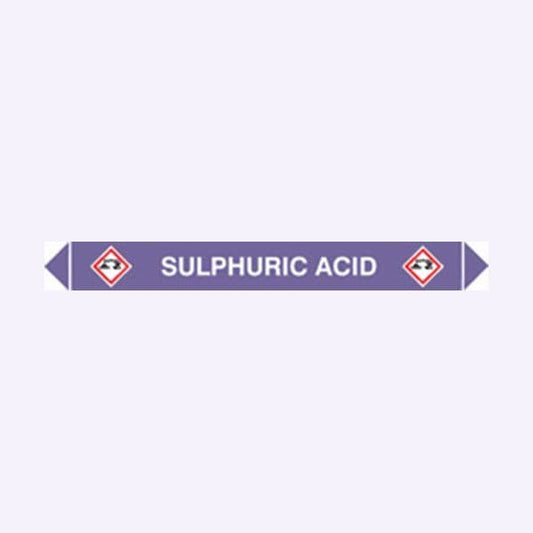 59950 Flow marker Pk of 5 sulphuric acid  (300x40mm) Safety Sign