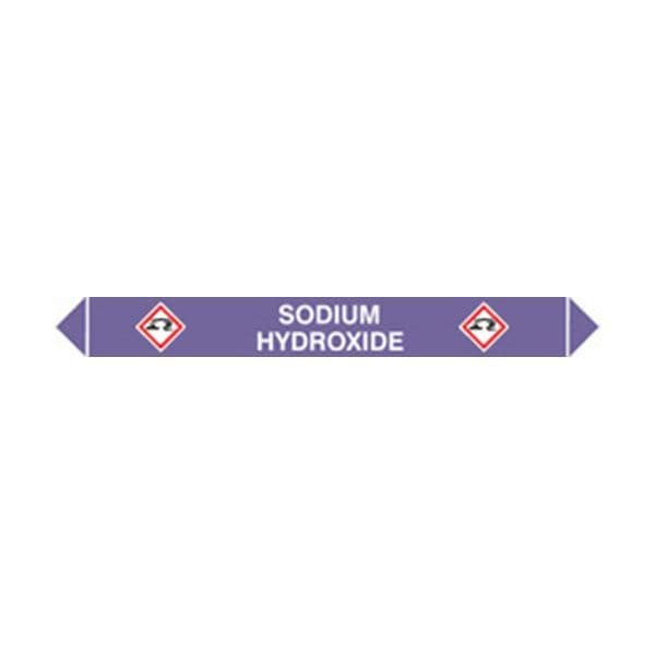 59962 Flow marker Pk of 5 sodium hydroxide  (300x40mm) Safety Sign
