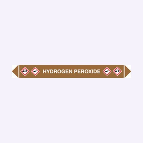 59963 Flow marker Pk of 5 hydrogen peroxide  (300x40mm) Safety Sign