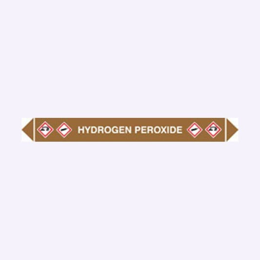59963 Flow marker Pk of 5 hydrogen peroxide  (300x40mm) Safety Sign