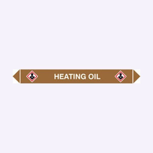 59973 Flow marker Pk of 5 heating oil  (300x40mm) Safety Sign