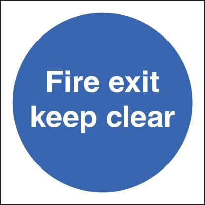 71606F Fire exit keep clear Polycarbonate (200x200mm) Safety Sign